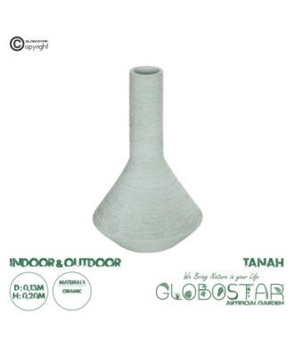 GloboStar® Artificial Garden TANAH 21282 Διακοσμητικό Κεραμικό Βάζo Γκρι Π13 x Μ13 x Υ20cm